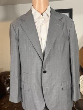 Brunello Cucinelli Gray Wool Silk Blazer Sportcoat 50R 40R EUC Unstructured